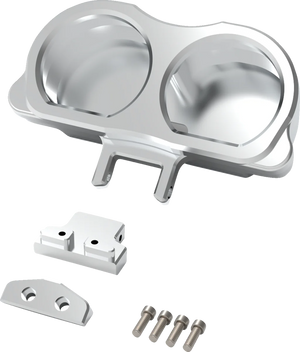 LA Choppers Gauge Mount - Dual - Raw - FLT LA-7397-03R - Main Product View