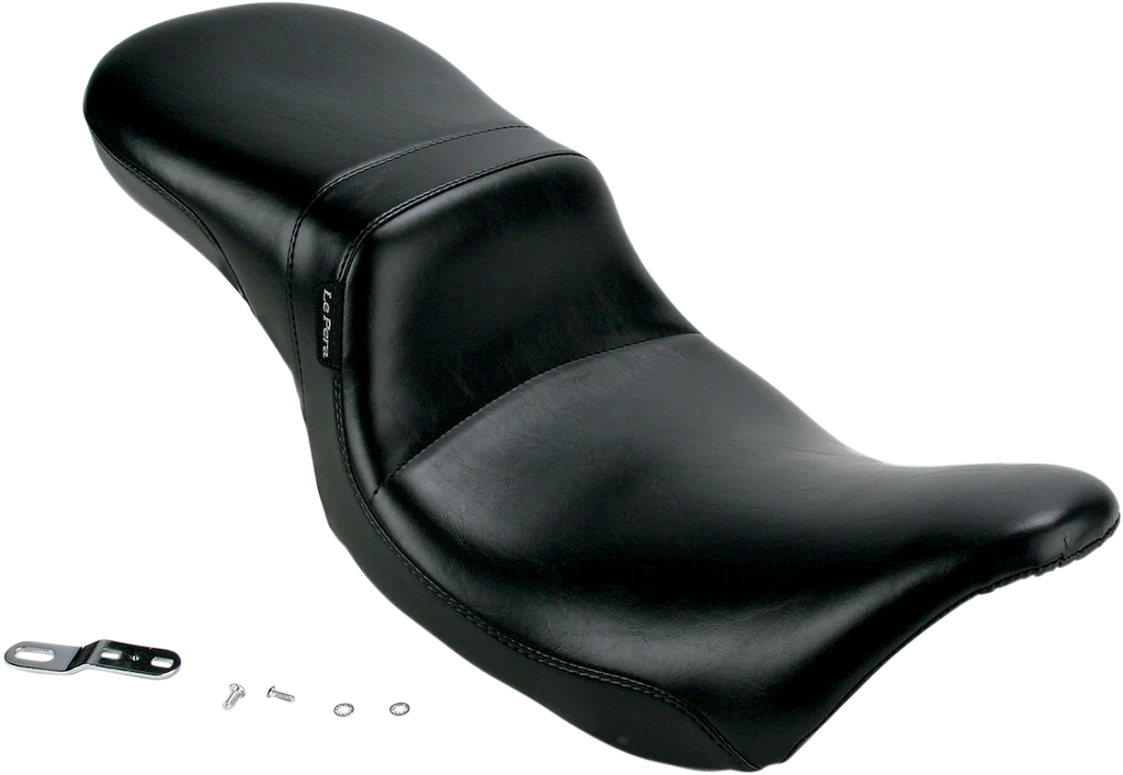 Le Pera Daytona 2-Up Seat - Without Backrest - Smooth - Black - FXR L-547S - Detail View