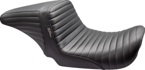 Le Pera Kickflip Up Front Seat - Pleated - Black - Dyna '06-'17 LKU-591PT - Main Product View