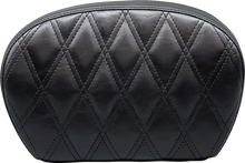 Load image into Gallery viewer, Le Pera Sissy Bar Pad - Large - Vinyl - Double Diamond - Shiny Black L-SBP01DD-SH - Main Product View
