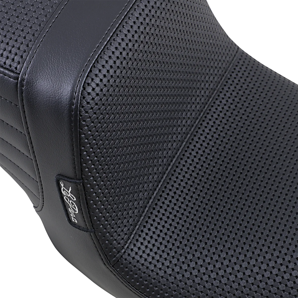 Le Pera Tailwhip Seat - Basketweave - Black - FXD '96-'03 LN-581BW - Side View