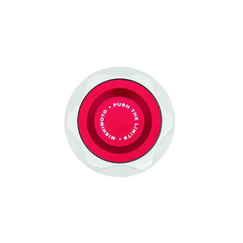 Mishimoto Mitsubishi Oil FIller Cap - Red - Side View