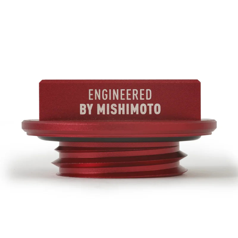 Mishimoto Subaru Hoonigan Oil Filler Cap - Red - Installation View