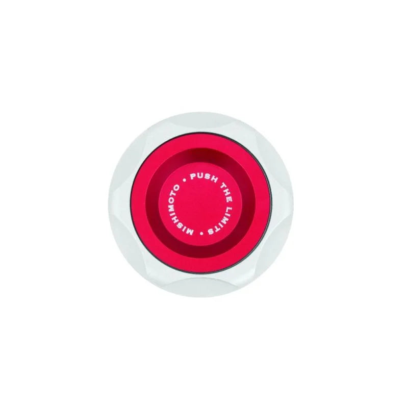 Mishimoto Subaru Oil FIller Cap - Red - Side View