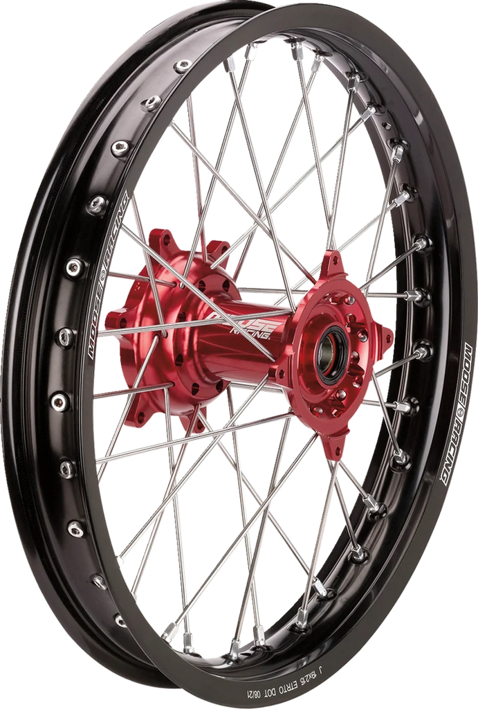 Moose Racing Wheel Assembly - SX-1 - Complete - Rear - Black Wheel/Blue Hub - 19x2.15 - Husqvarna MR-21519-BKBU - Side View
