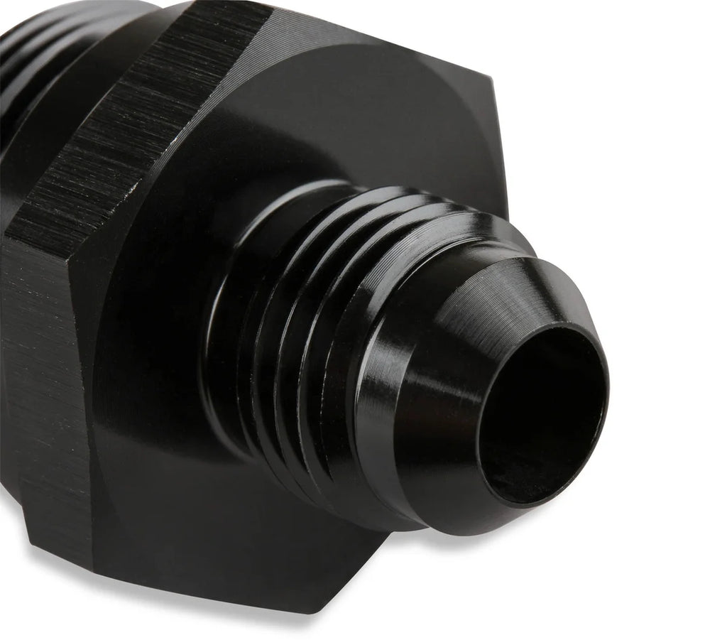 Mr Gasket Mr. Gasket -6 AN to 7/8-20 Carburetor Fittings - Black with Gaskets (2) 491952 - Side View