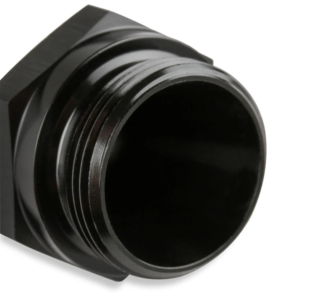 Mr Gasket Mr. Gasket -8 AN, 7/8-20 Carburetor Fittings - Black with Gaskets (2) 491948 - Back View