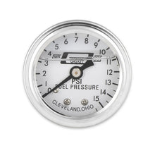 Load image into Gallery viewer, Mr Gasket Mr. Gasket Fuel Block with 0-15 PSI Liquid Filled Fuel Pressure Gauge 1564 - Side View