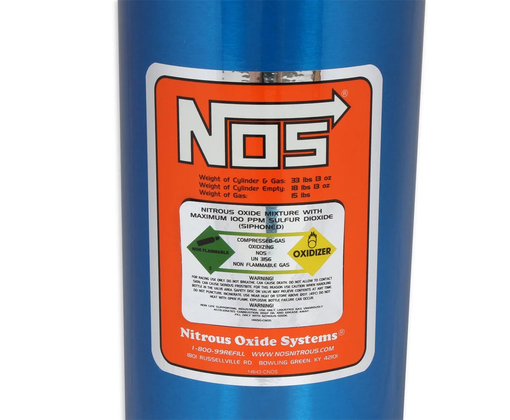 NOS/Nitrous Oxide System 15 lb Nitrous Bottle w/ NOS Blue Finish & Super Hi Flo Valve 14750NOS - Additional View 6