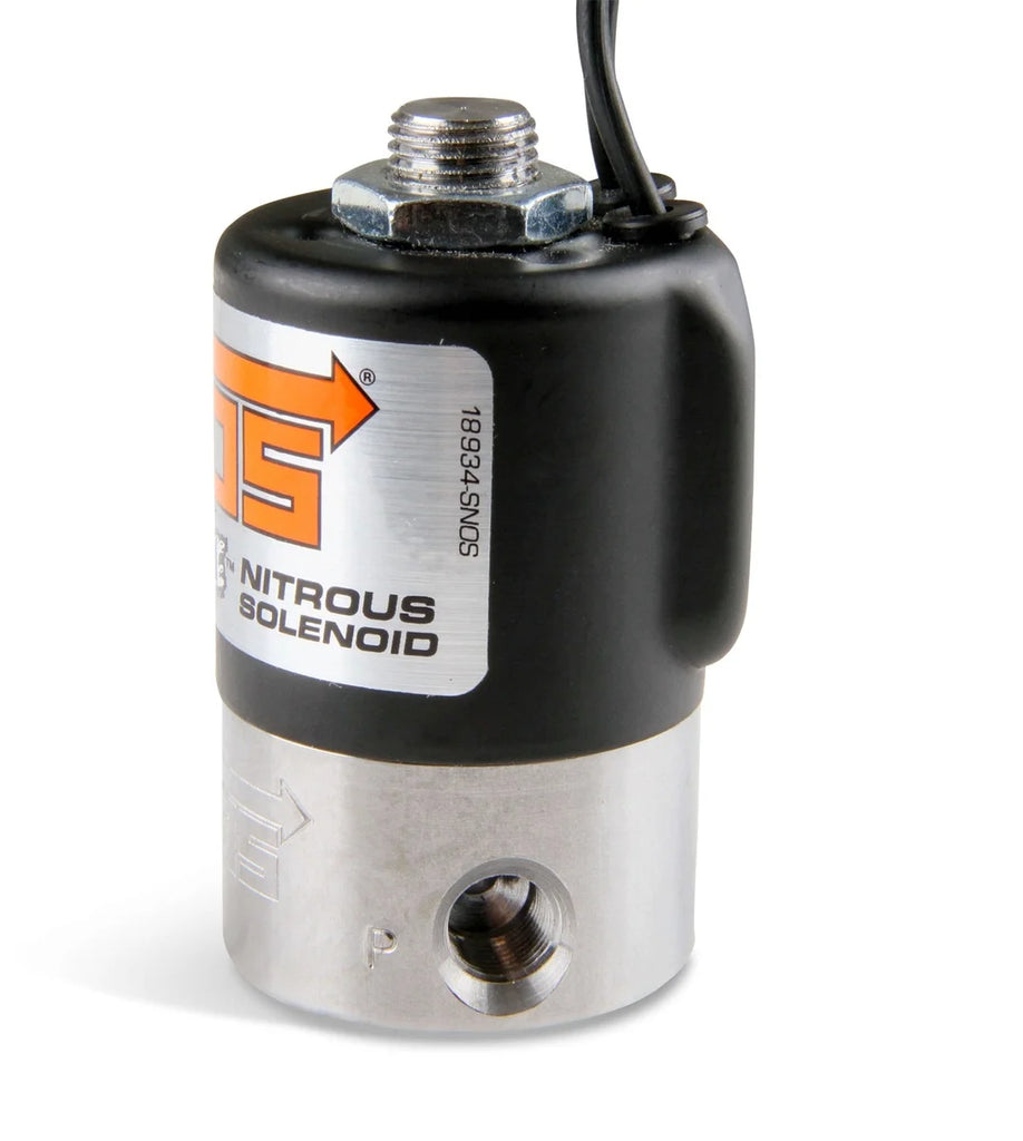 NOS/Nitrous Oxide System Pro-Race Nitrous Solenoid w/ Bottom Exit 18048RBNOS - Installation View