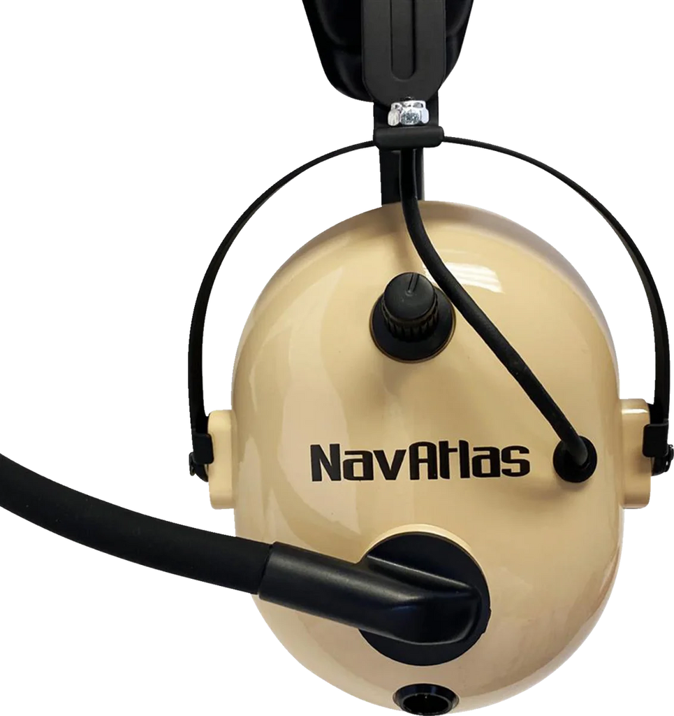 NavAtlas Headset - Over-the-Head - Stereo/VOX - Beige NO303BE - Back View