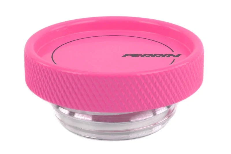 PERRIN 02-25 Subaru Impreza/WRX/STI & 13-25 Crosstrek/BRZ/FR-S/GR86/GR86 Oil Fill Cap - Hyper Pink - Back View