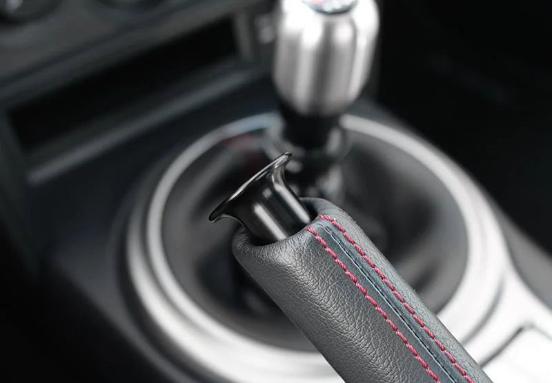 PERRIN 05-25 Subaru WRX / 05-21 STI / 13-25 BRZ/GR86/FR-S Parking Brake Drift Button - Black - Back View