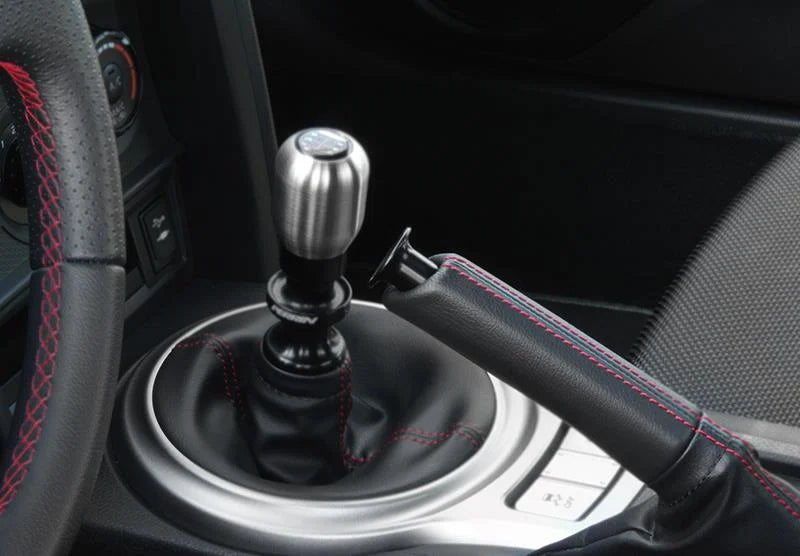 PERRIN 05-25 Subaru WRX / 05-21 STI / 13-25 BRZ/GR86/FR-S Parking Brake Drift Button - Black - Installation View
