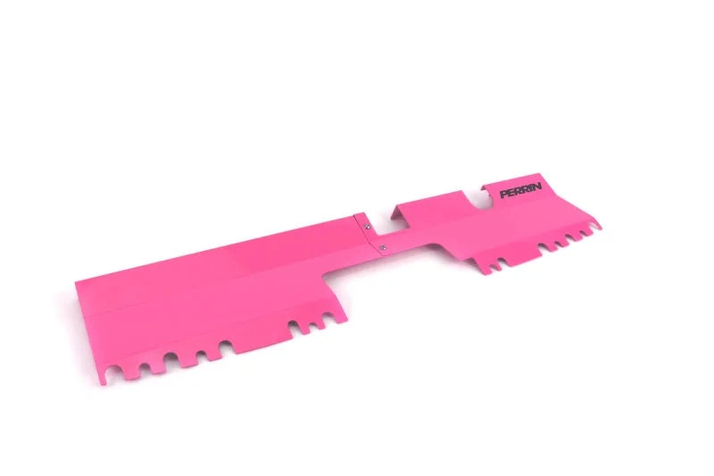 PERRIN 15-21 Subaru WRX/STI Radiator Shroud (With/Without OEM Intake Scoop) - Hyper Pink - Back View
