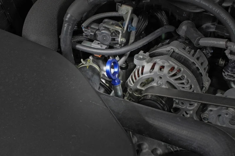 PERRIN 15-25 Subaru WRX & 13-25 BRZ/FR-S/86/GR86 Dipstick Handle Loop Style - Blue - Side View