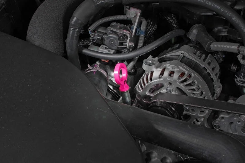 PERRIN 15-25 Subaru WRX & 13-25 BRZ/FR-S/86/GR86 Dipstick Handle Loop Style - Hyper Pink - Installation View