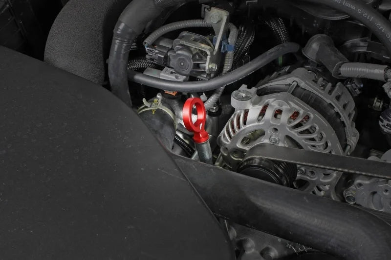 PERRIN 15-25 Subaru WRX & 13-25 BRZ/FR-S/86/GR86 Dipstick Handle Loop Style - Red - Installation View