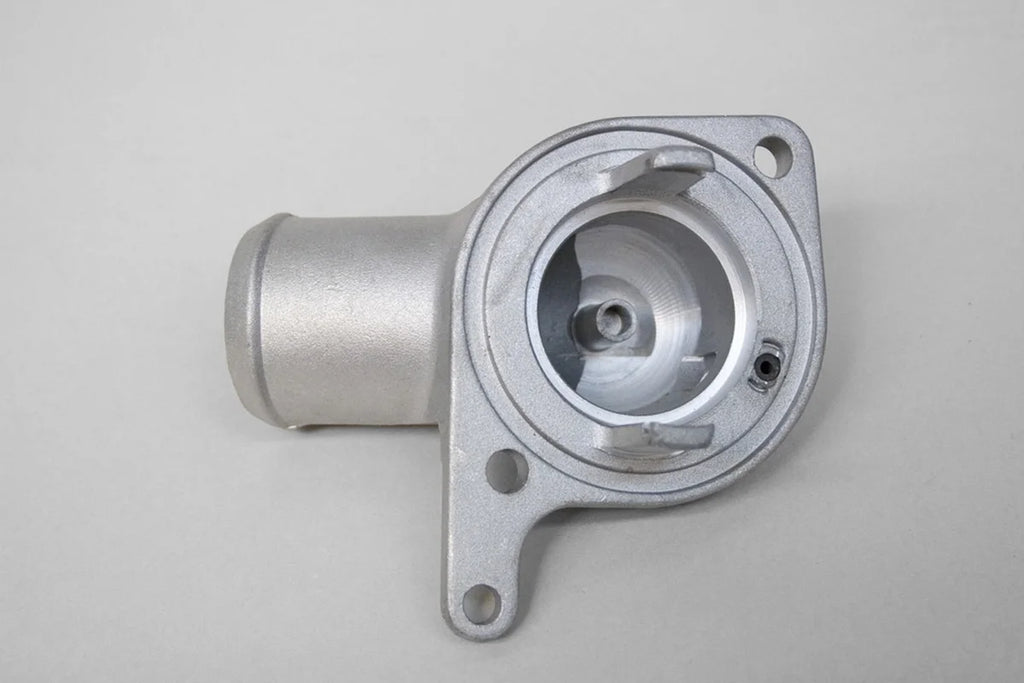 PRW Water Pump Neck Outlet; Cast Aluminum; 90 Degree; As-Cast. 5234681 - Side View