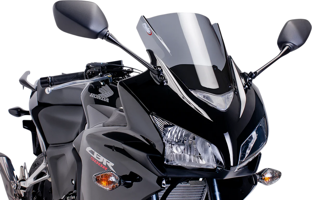 PUIG Race Windscreen - 12-3/8" - Dark Smoke - CBR500RR 6479F - Side View