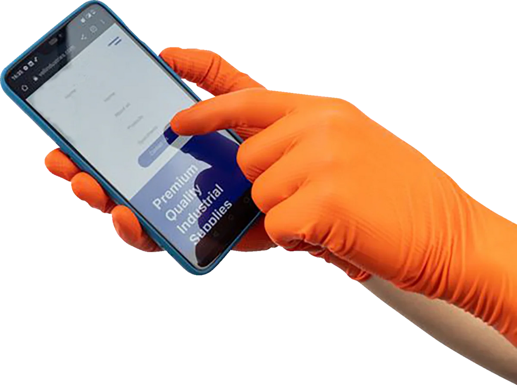 Parts unlimited Nitrile Gloves - 8.5 MIL - Large - 100-Pack PU-GLV85OL - Side View