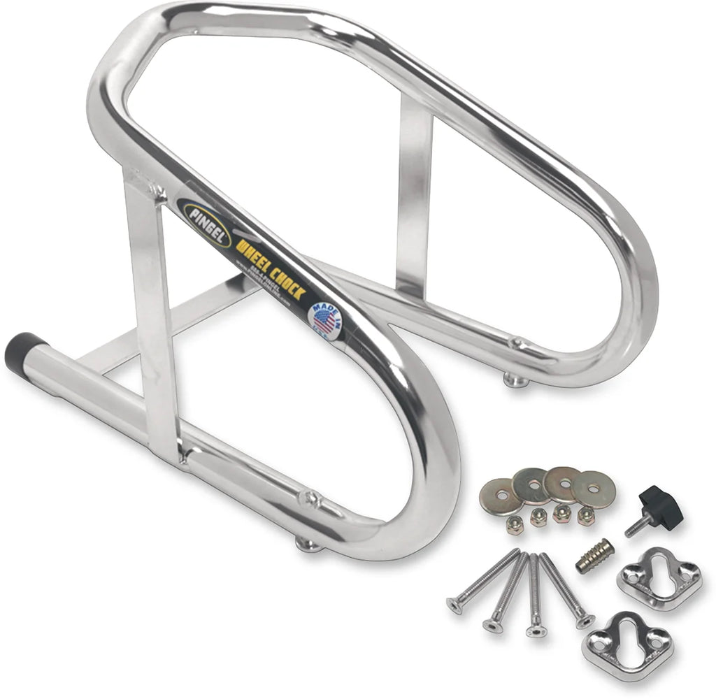 Pingel Wheel Chock - Removable - Chrome - 3-1/2" WC350 - Back View
