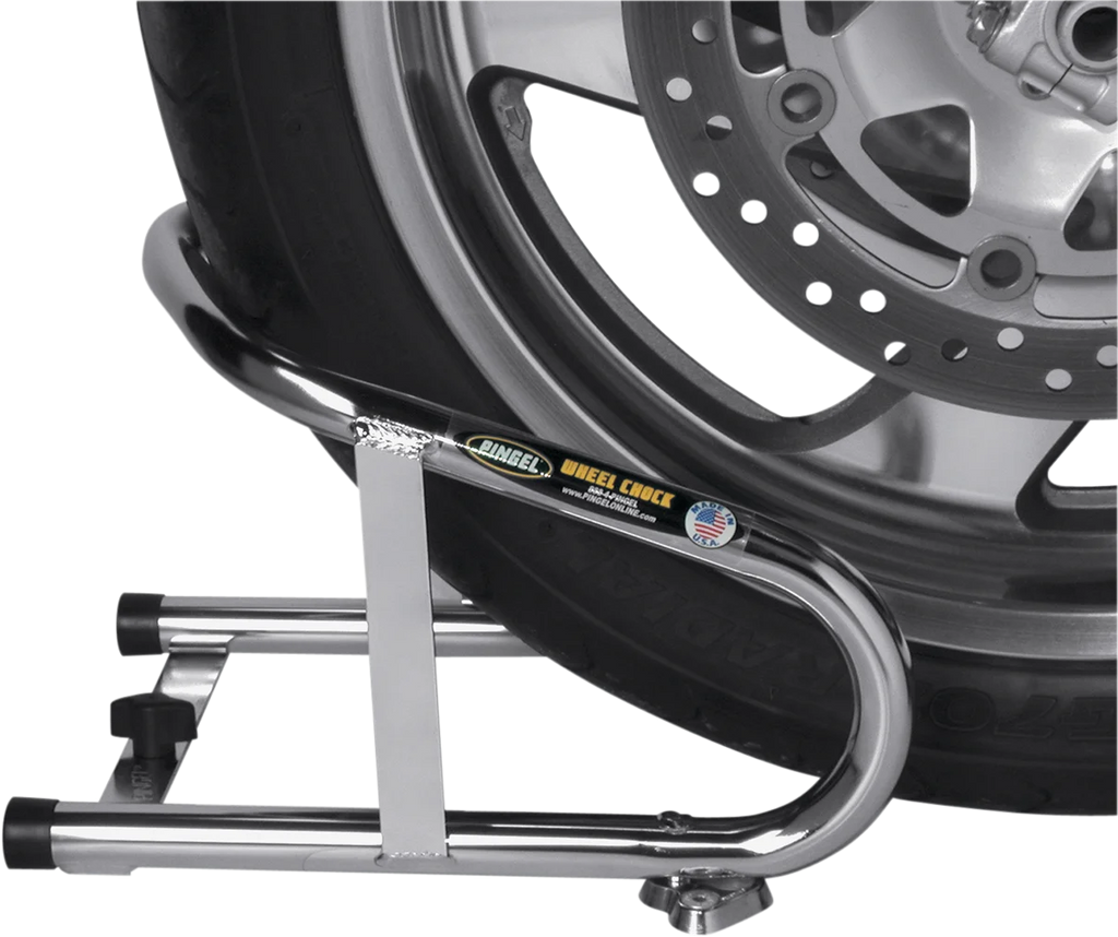 Pingel Wheel Chock - Removable - Chrome - 6-1/2" WC650 - Side View