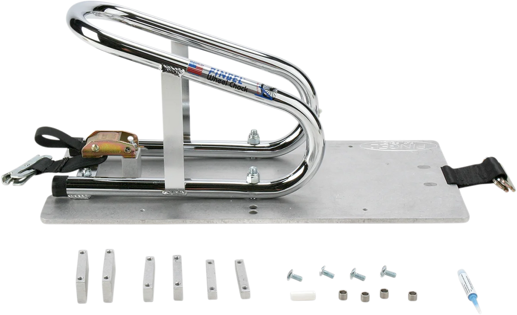Pingel Wheel Chock - Series E-Track - Floor Mount - Removable - Chrome - 3-1/2" WC35EF - Side View
