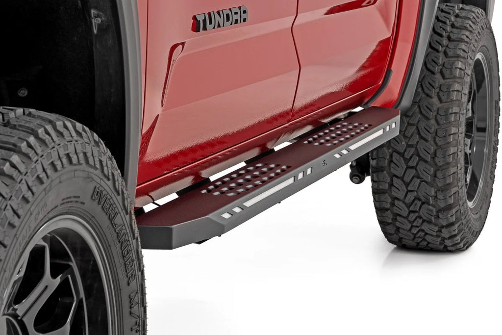 Rough Country AC2 Running Boards | Amber/White | CrewMax | Toyota Tundra 2WD/4WD (22-25) 57008 - Back View