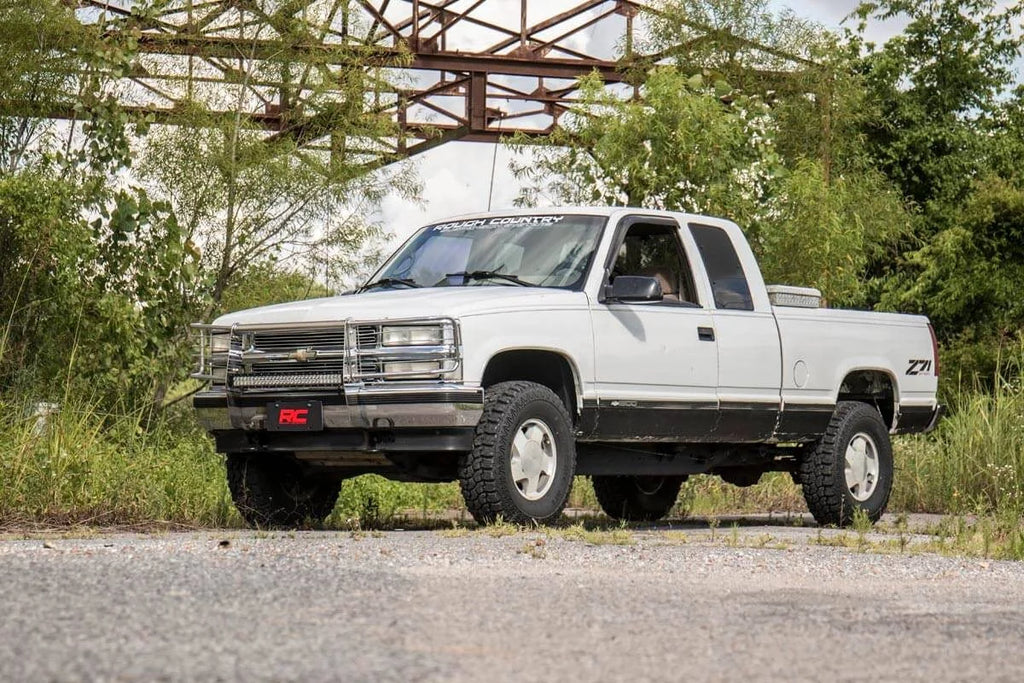 Rough Country Body Lift Bumper Brackets | FR & RR | 3 Inch Lift | Chevy C1500/K1500 Truck (88-94) RC703 - Back View