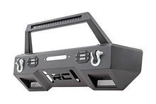 Load image into Gallery viewer, Rough Country FR Bumper | Stubby | Hoop | BLK LED | Jeep Gladiator JT/Wrangler JK & JL/Wrangler Unlimited 11826 - Front View