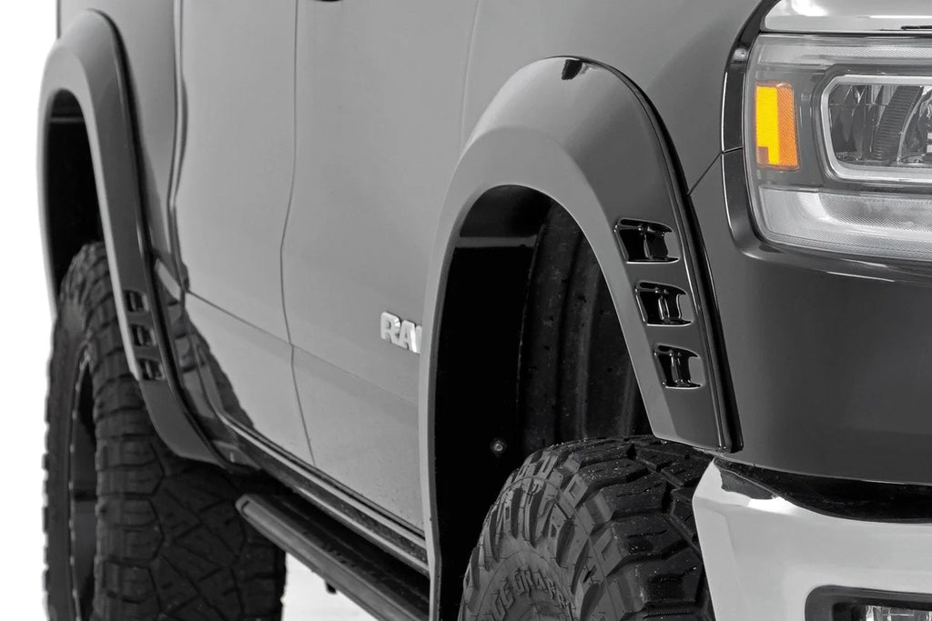 Rough Country Fender Flares | SF1 | DX8 Black | Ram 1500 2WD/4WD (2019-2024) F-D319201-DX8 - Installation View