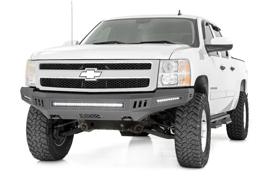 Rough Country Front High Clearance Bumper | BLK LEDs | Chevy Silverado 1500 2WD/4WD (07-13) 10911 - Back View
