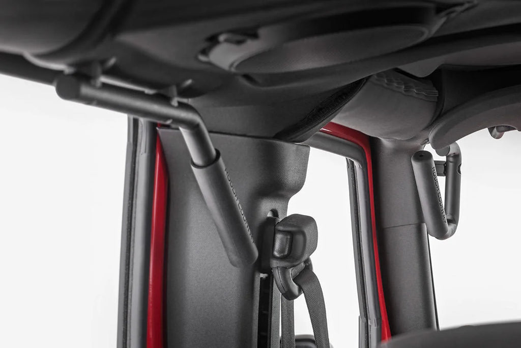 Rough Country Grab Handles | Steel | FR & RR | Black | Jeep Wrangler JK/Wrangler Unlimited (07-18) 6503 - Rear View