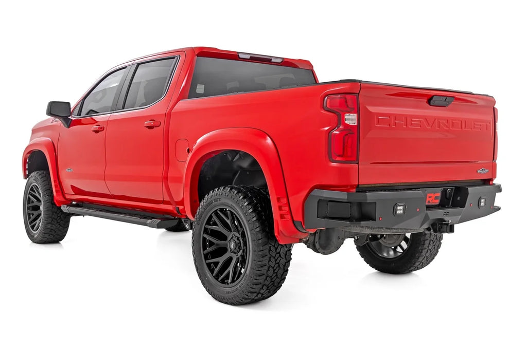 Rough Country HD2 Aluminum Running Boards | Crew Cab | Chevy/GMC 1500/2500HD/3500HD (19-24) SRB01900B - Back View