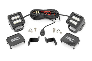 Rough Country LED Light Kit | Ditch Mount | 2" Black Pair | Flood | Ford F-150 (15-24)/F-150 Lightning (22-24) 71029 - Mai...