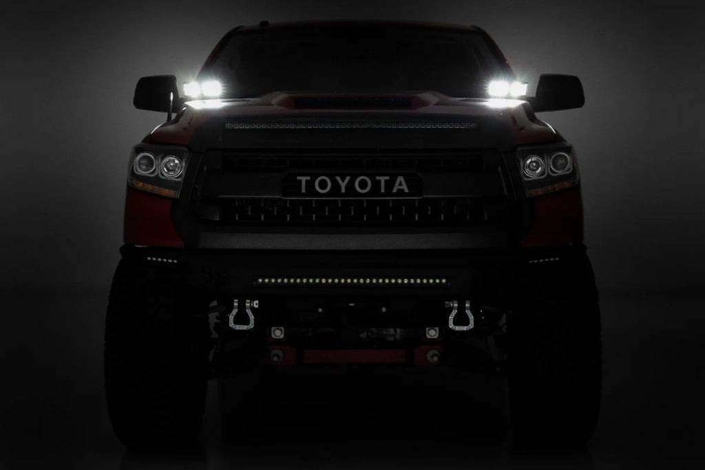 Rough Country LED Light Kit | Ditch Mount | Dual 2" Black Pairs | White DRL | Toyota Tundra (14-21) 70837 - Additional View 5
