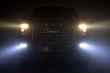Load image into Gallery viewer, Rough Country LED Light Kit | Fog Mount | Dual 2" Black Pairs | Flood | Ford F-150 (15-17) 70833 - Installation View