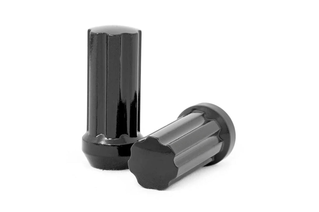 Rough Country M12 x 1.5 Lug Nut Set of 24 | Black 121524BLK - Side View