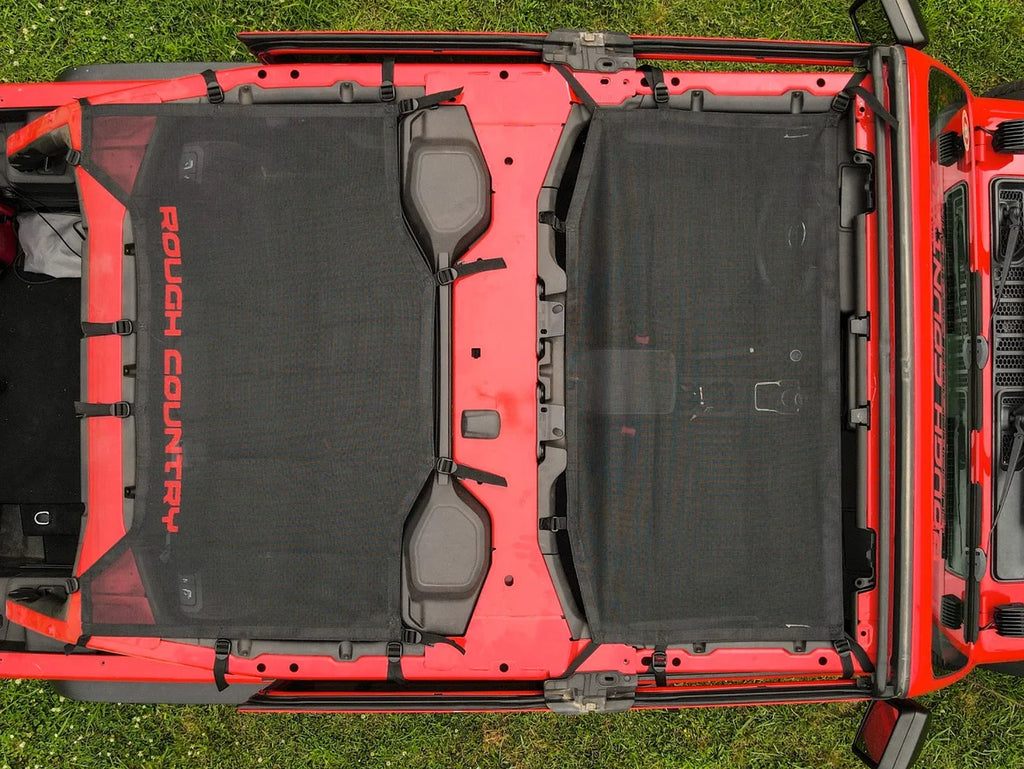 Rough Country Mesh Bikini Top Plus | Black | Jeep Wrangler JL (21-23)/Wrangler Unlimited (18-23) 85120 - Additional View 6