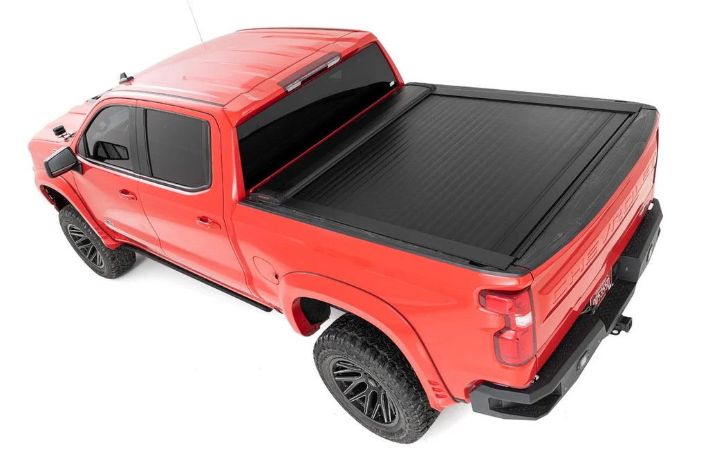Rough Country Retractable Bed Cover | 5'10" Bed | Chevy/GMC 1500 (19-24) 46120581A - Back View