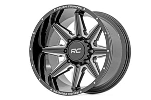 Rough Country Rough Country 91M Series Wheel | One-Piece | Gloss Black | 20x12 | 8x180 | -44mm 91201206M - Main Product View