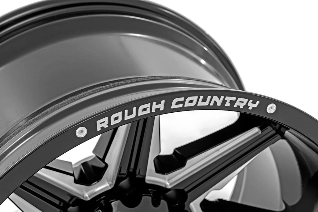 Rough Country Rough Country 91M Series Wheel | One-Piece | Gloss Black | 20x12 | 8x180 | -44mm 91201206M - Back View