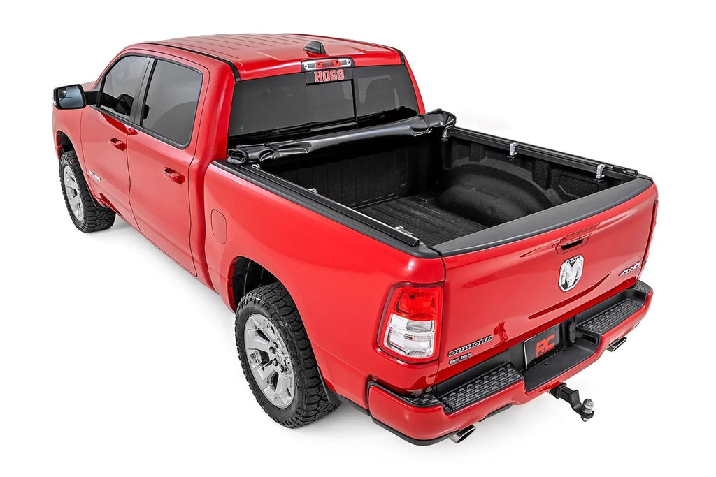 Rough Country Soft Roll Up Bed Cover | 5'7" Bed | No Rambox | Ram 1500 (19-25)/1500 TRX (21-24) 42320550 - Side View