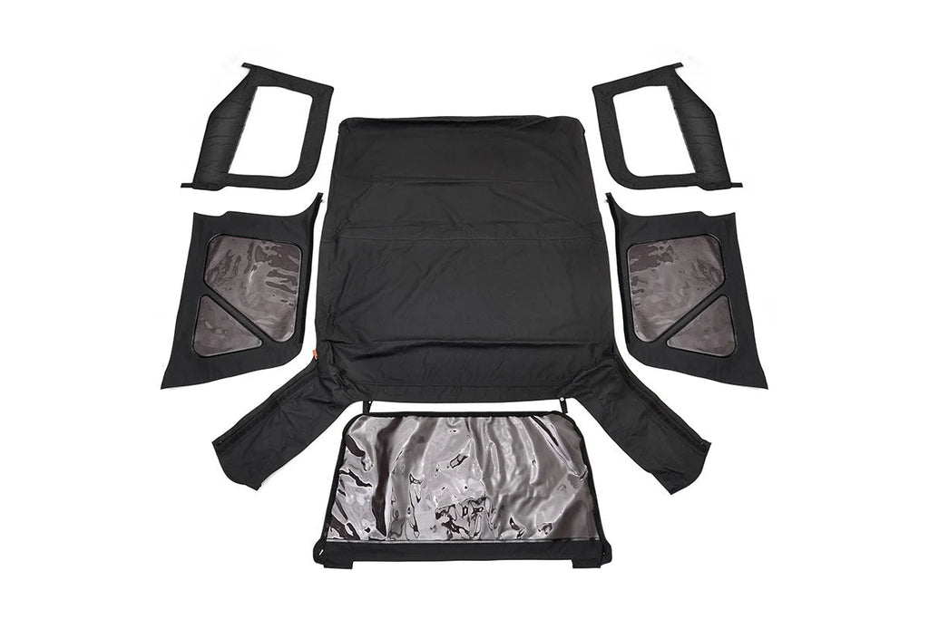 Rough Country Soft Top | Replacement | Black | Half Doors | Jeep Wrangler TJ 4WD (97-06) RC85350.35 - Top View