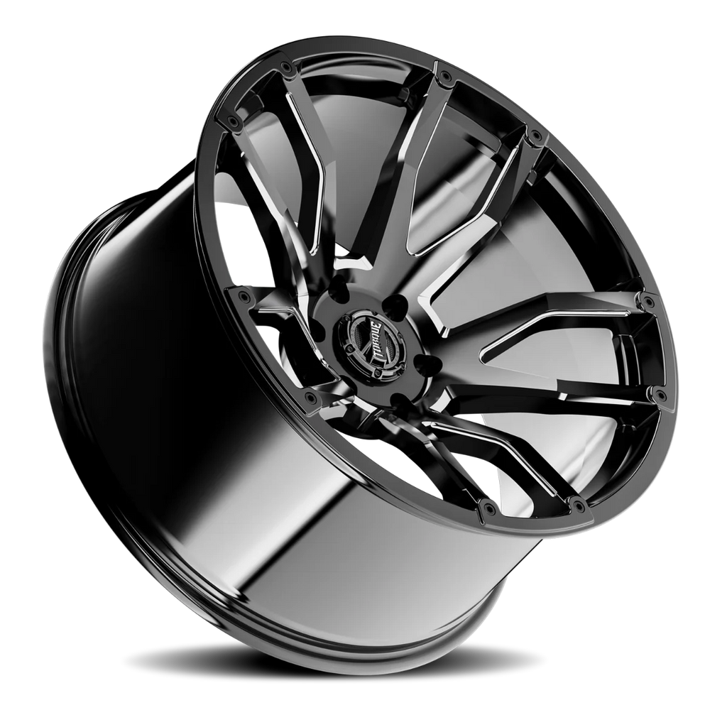 Rough Country Torque Impact | Gloss Black w/Milled Accents | 20x9 | 6x5.5 | -12mm TW403C-20908333-12 - Side View