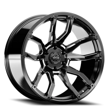 Load image into Gallery viewer, Rough Country Torque Impact | Gloss Black w/Milled Accents | 20x9 | 6x5.5 | -12mm TW403C-20908333-12 - Back View