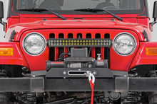 Load image into Gallery viewer, Rough Country Winch Mounting Plate | Jeep Wrangler TJ (97-06)/Wrangler Unlimited (04-06) 1189 - Installation View