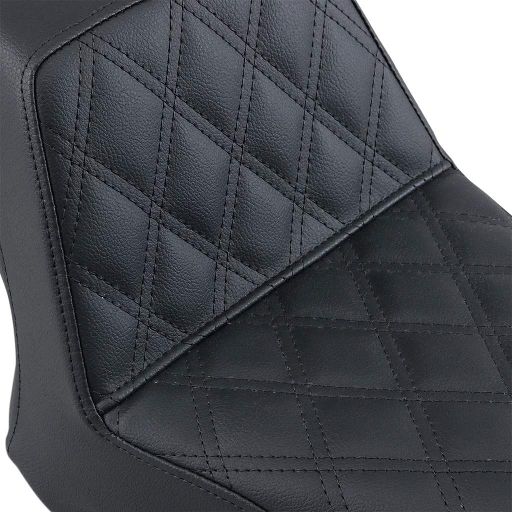 Saddlemen Step-Up Seat - Front Lattice Stitch - Black - Bolt '13-'20 Y13-16-172 - Side View