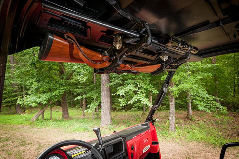 Seizmik 04+ A Cat/ Hon/JD/ Kaw/ Pol/ Suz/ Yam OHGR 2 Gun Rack 1.75 Clamp - Side View